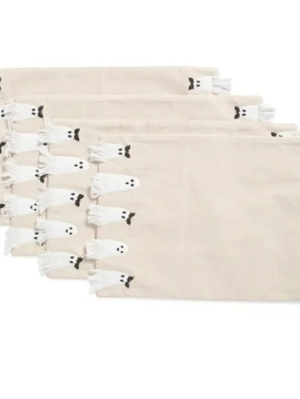 NWT Cupcakes & Cashmere 4pc Fringe Ghost Halloween Placemats